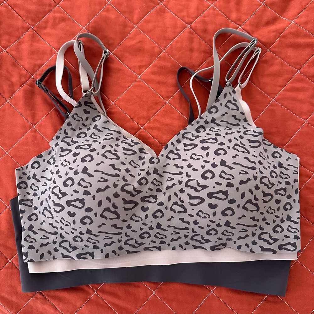 Set of 3- V Neck Padded Seamless Bralettes